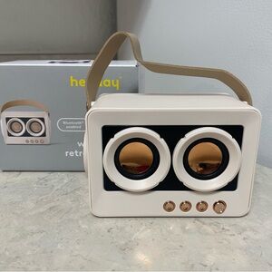 Heyday Retro Cream and Black Portable Bluetooth Speaker